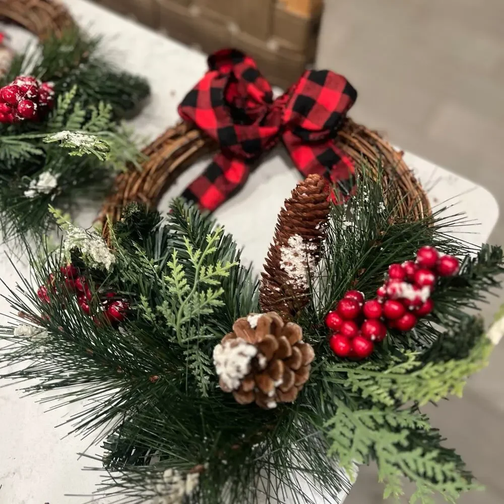 (2) Small Christmas Wreaths - Picture 2 of 7